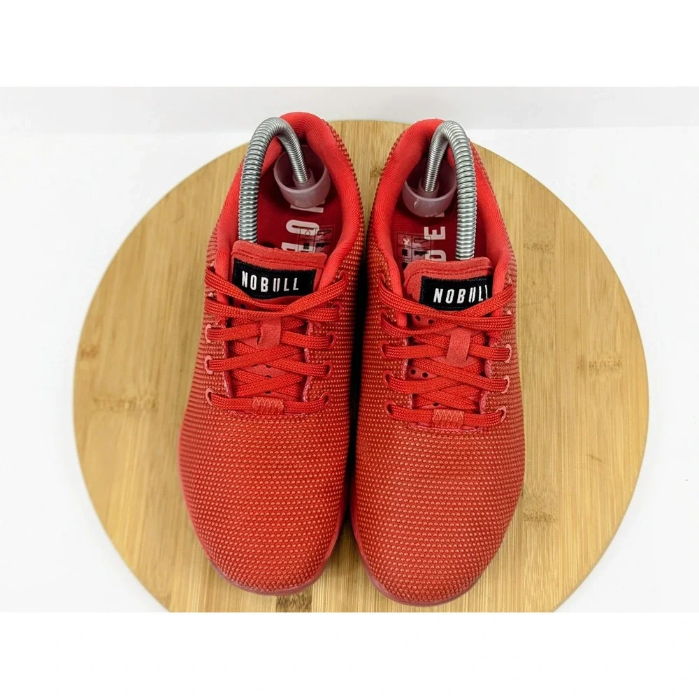 NOBULL Outwork Trainers Womans 7.5 Red White Training Shoes Sneakers Gym Workout